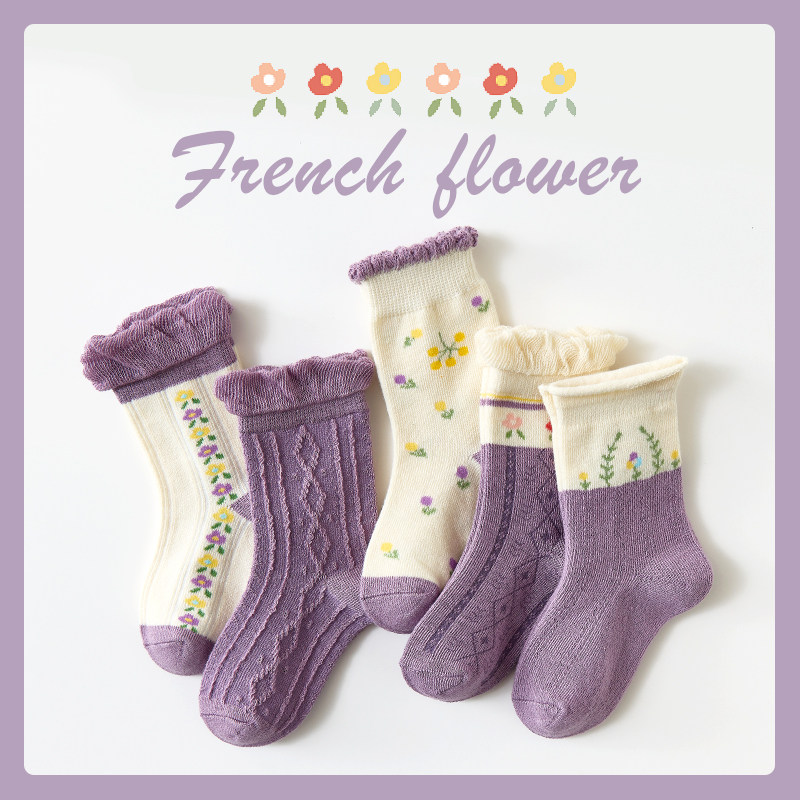 女童袜子儿童中筒袜宝宝纯棉秋冬棉袜春秋童袜秋季防臭吸汗冬女孩