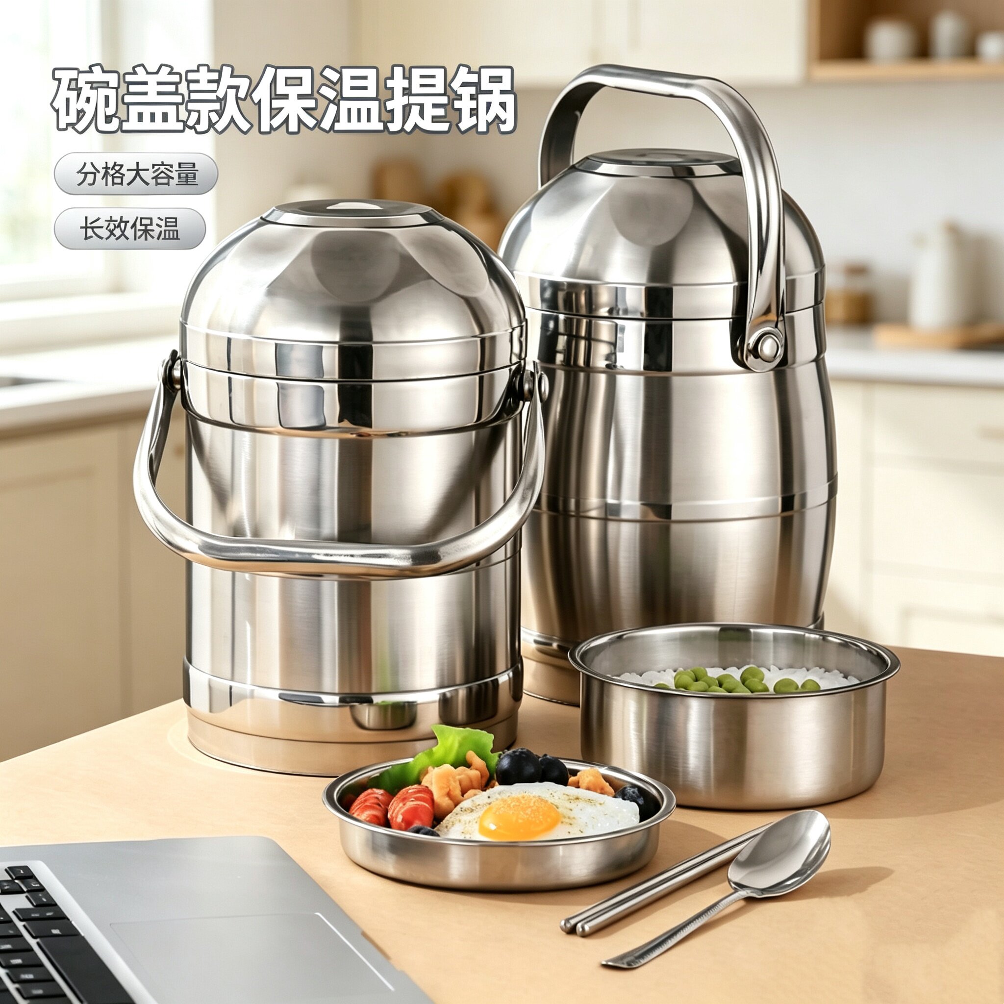 不锈钢保温饭盒大容量保温桶提锅