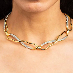 鬼才设项链条重工项链女微镶欧美时尚设计感优雅气质轻奢锁骨链