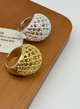 小众设计麻花镂空几何戒指女