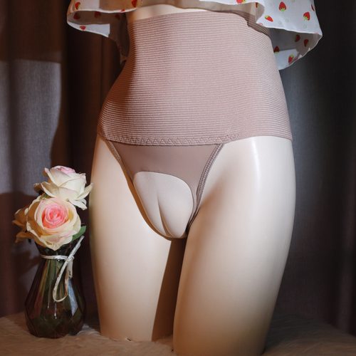 反串高腰收腹提臀伪娘cos用品隐藏jj假阴一体裤性感紧身男娘内裤