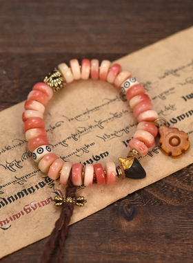 半血骆驼骨算盘珠手串单圈文玩搭配娘拉擦擦男女同款