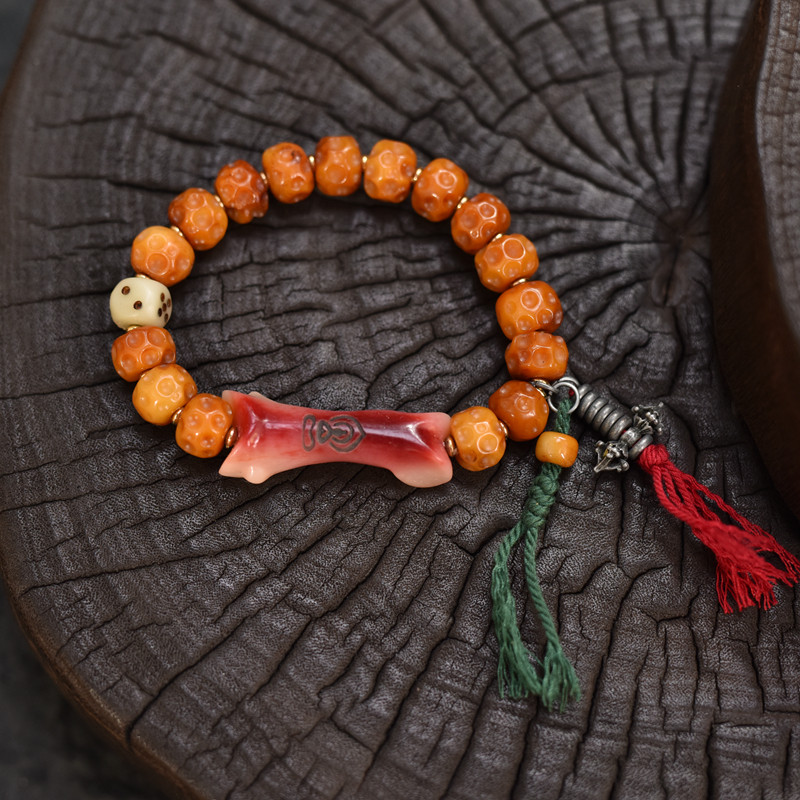 藏式牛骨雕刻男女同款手串