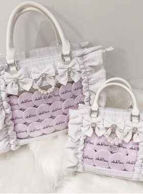 现货日本AnkRouge痛包荷叶边小香风手提斜跨包女徽章吧唧