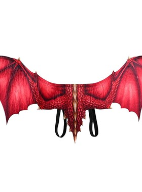 外贸跨境热销万圣节狂欢节成人装饰无纺布龙翅膀发扣套装翅膀道具