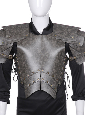 外贸现货万圣节狂欢节舞台道具 成人PU皮革中世纪武士Cosplay盔甲