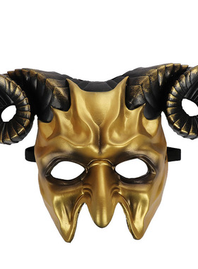 跨境万圣节恐怖3d面具牛角面罩cosplay化妆舞会装饰狂欢道具代发