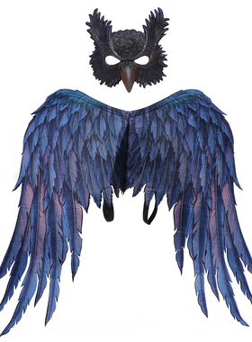 嘉年华新款服饰道具跨境氛围舞会派对装扮猫头鹰面具龙翅膀套装