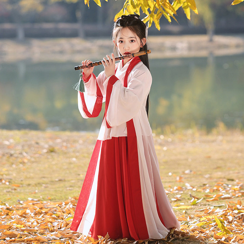 汉服紫霞仙子同款古装武侠国风女孩交领襦裙笛子演奏演出服照相馆