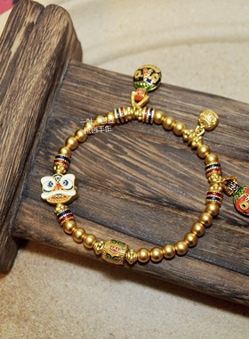 新款热卖吞金兽一家古法金醒狮