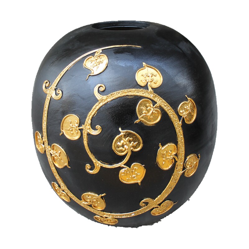 现货特价 东南亚风格家居木雕花瓶插花饰品摆件 泰国轻奢茶几装饰