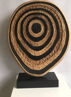 现代雕塑摆设木雕摆件家居装饰品客厅玄关摆件 复古艺术品