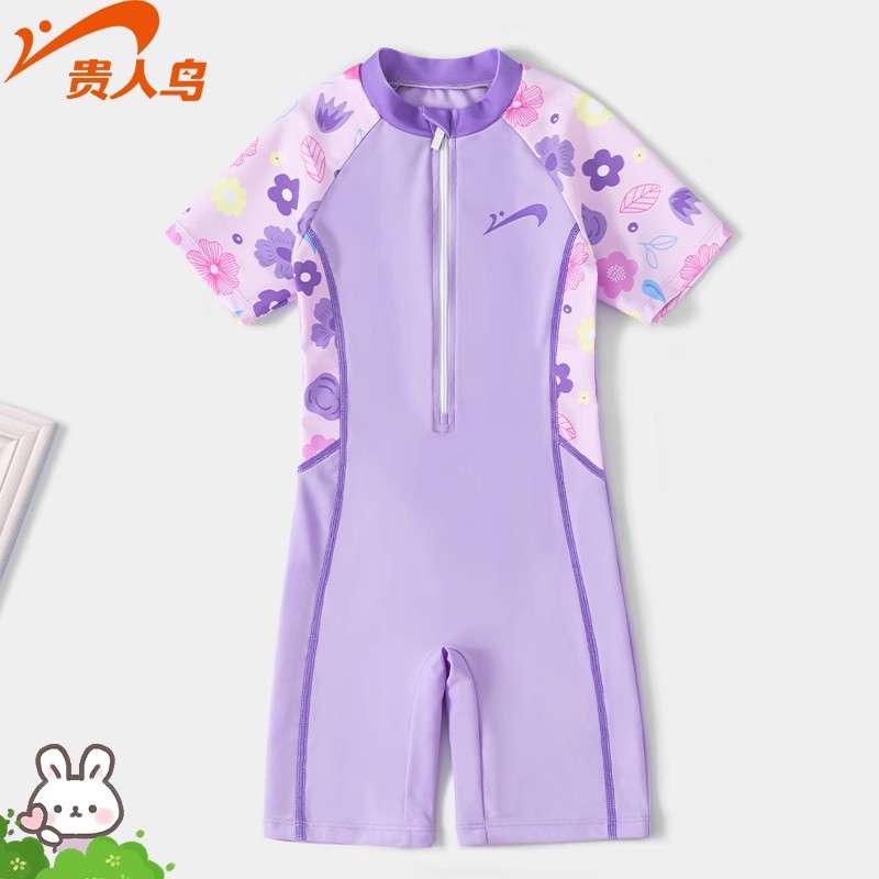 贵人鸟儿童泳衣女孩2025新款连体中大童宝宝专业训练女童游泳衣装