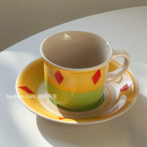 【纯手工制作可爱的咖啡杯碟】