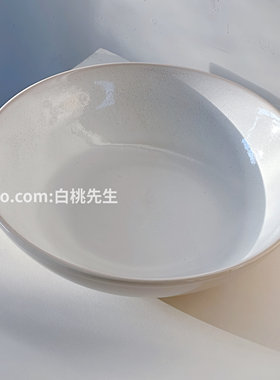 白桃先生 奶油白家居风窑变釉陶瓷餐具泡面大容量碗沙拉碗高档次