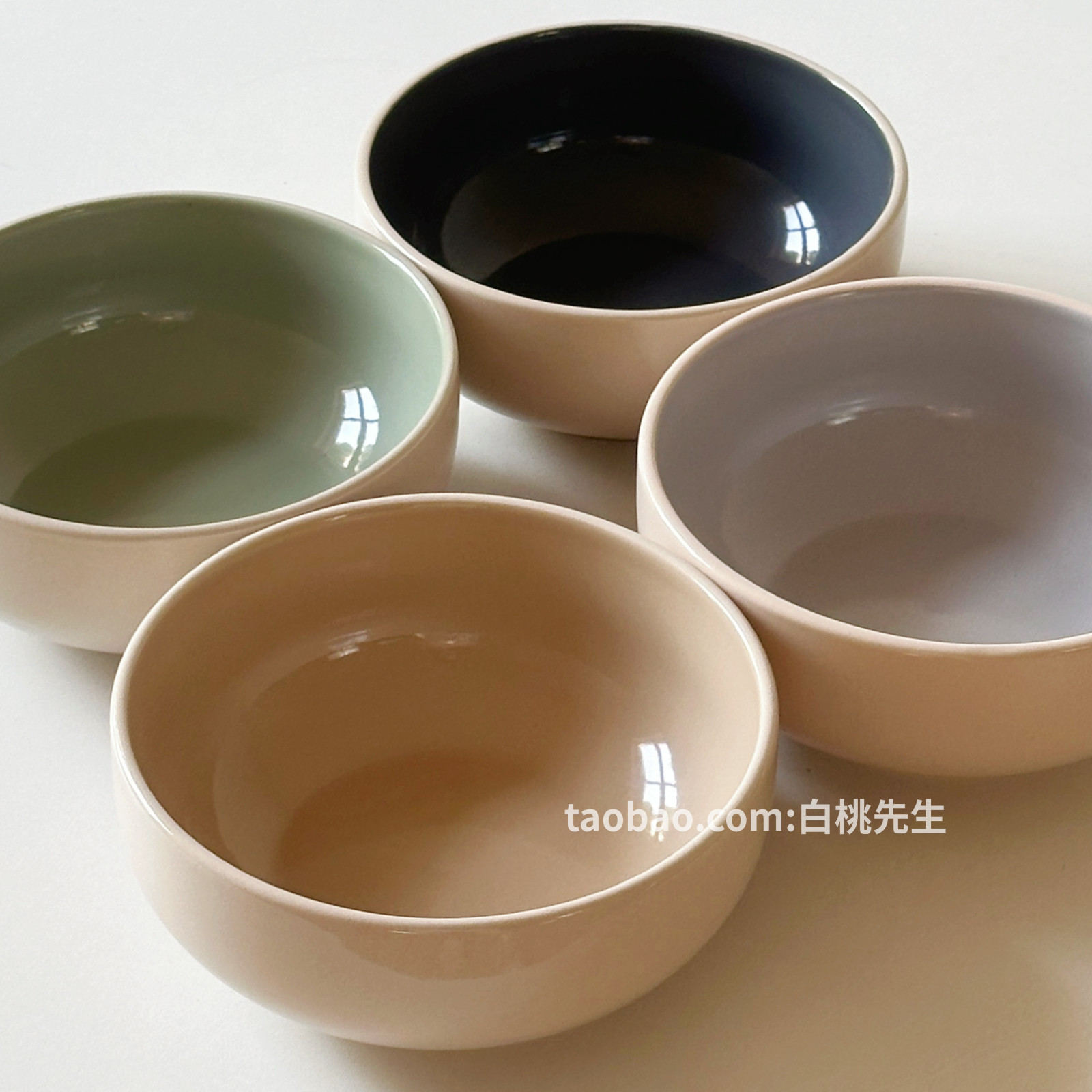 外贸出口美式复古高级莫兰迪色陶瓷餐具饭碗仿烫简约质感家用厨房