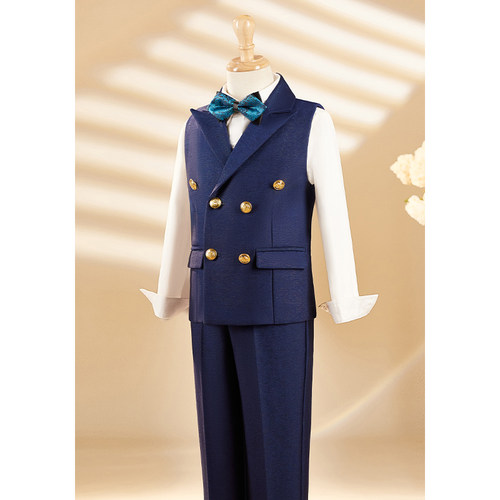 男童礼服马甲套装小众儿童西装