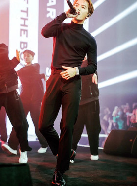 王嘉尔同款黑色修身弹力垂感休闲小脚九分商务免烫高级感抗皱西裤