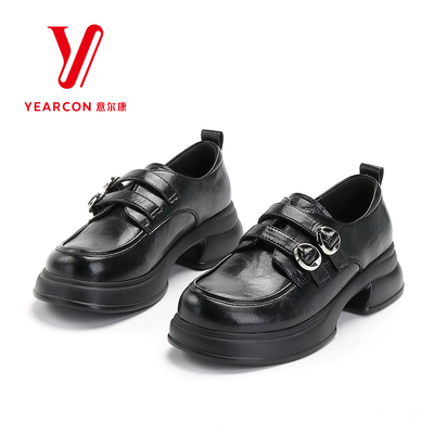 意尔康2025新款厚底增高乐福鞋