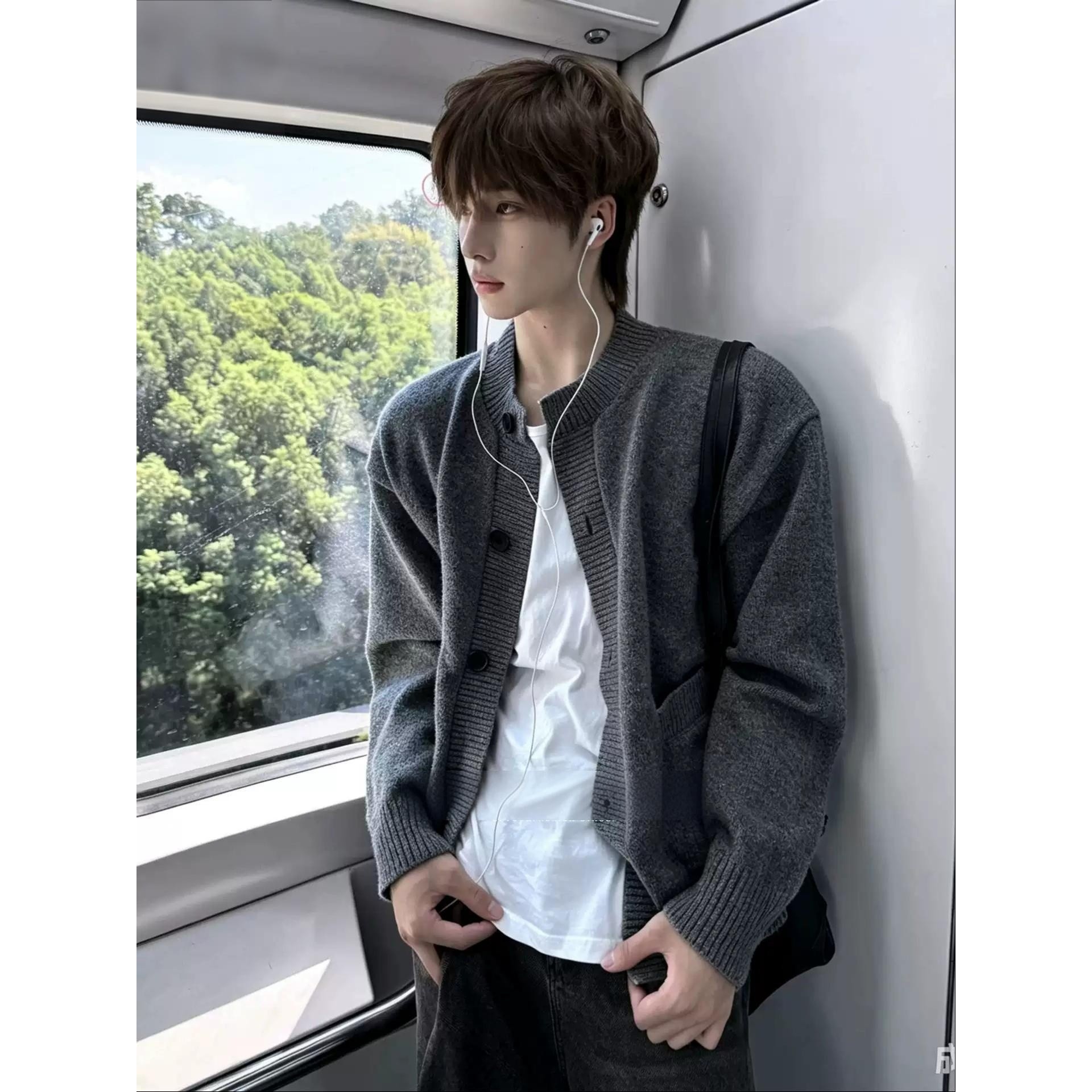 韩系慵懒风开衫毛衣外套男秋冬外穿松弛感人夫感高智感穿搭上衣服