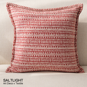 复古棉麻提花红色小肌理沙发抱枕靠垫民宿样板间腰枕 福韵