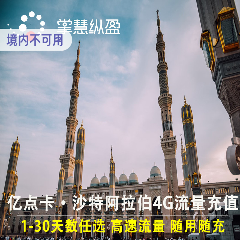 亿点充值 4G/5G沙特阿拉伯手机流量上网电话卡充值1-30天