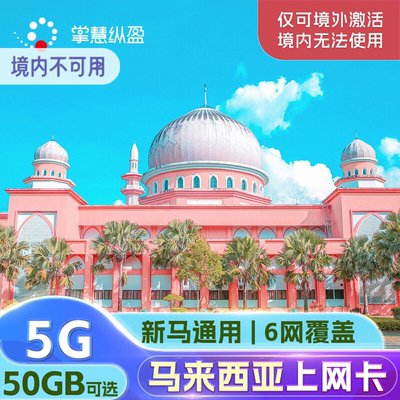 亿点 马来西亚4G5G流量上网卡DIGI新马通用手机sim电话卡可选50GB