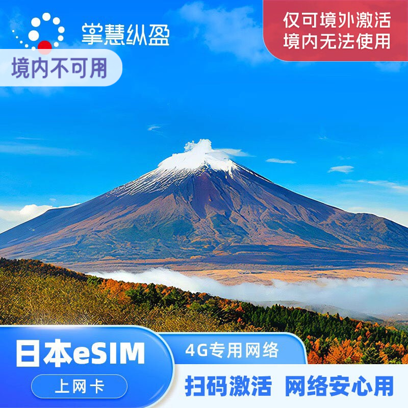 日本eSIM电话卡4G上网卡5-30天留学商务2G无限流量虚拟手机卡东京