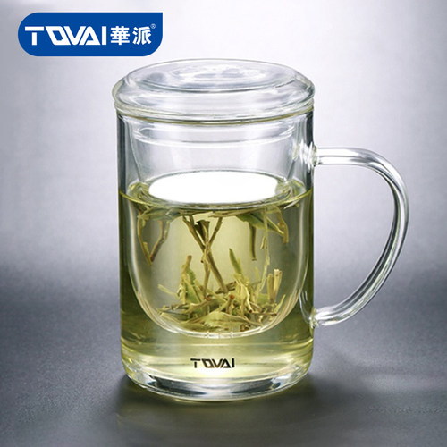 华派家用过滤茶水分离玻璃杯子