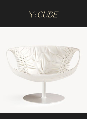 Y:CUBE意大利进口M0R0S0 Smock刺绣客厅卧室旋转休闲沙发椅子