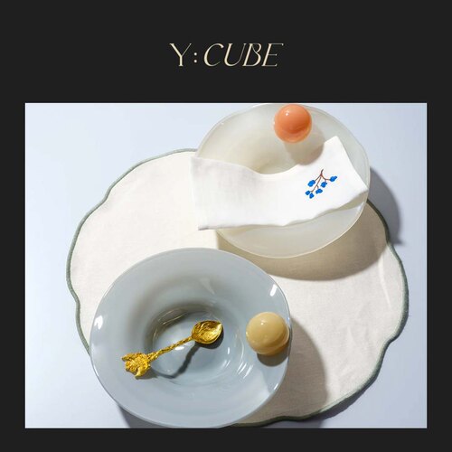 现货Y:CUBE丹麦进口Helle Mardahl彩色玻璃礼物盘子水杯咖啡杯子