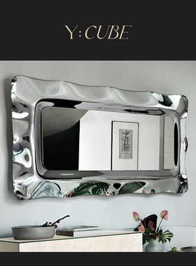 Y:CUBE意大利进口Fiam Dorian长方形卧室壁挂全身穿衣镜镜子