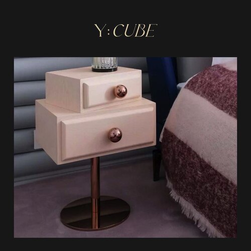 现货Y:CUBE法国Maisondada Stand By Me几何双层彩色床头柜茶边几