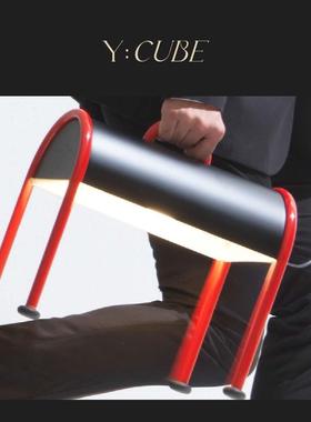 现货Y:CUBE意大利进口Stilnovo Valigia红黑色金属可手提装饰台灯