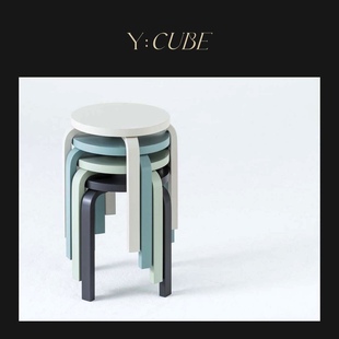 Y:CUBE芬兰进口Artek Stool E60经典大师设计现代简约餐桌圆凳子