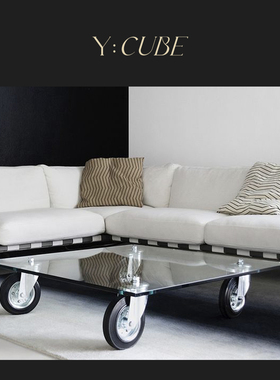 Y:CUBE意大利进口Fontana Arte Tavolo Con Ruote艺术客厅茶几