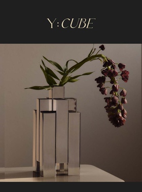 在途Y:CUBE丹麦进口fermLIVING Tessera客厅卧室镜面礼物摆件花瓶
