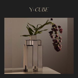 在途Y:CUBE丹麦进口fermLIVING Tessera客厅卧室镜面礼物摆件花瓶