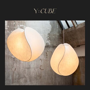 现货Y:CUBE意大利进口Tacchini Equinox原色纤维不规则客餐厅吊灯