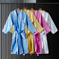 Green Bamboo Square khách sạn năm sao áo choàng tắm cotton cắt nhung khăn yukata nữ cảm giác cotton mềm mại vài bộ đồ ngủ - Khăn tắm / áo choàng tắm khan tam