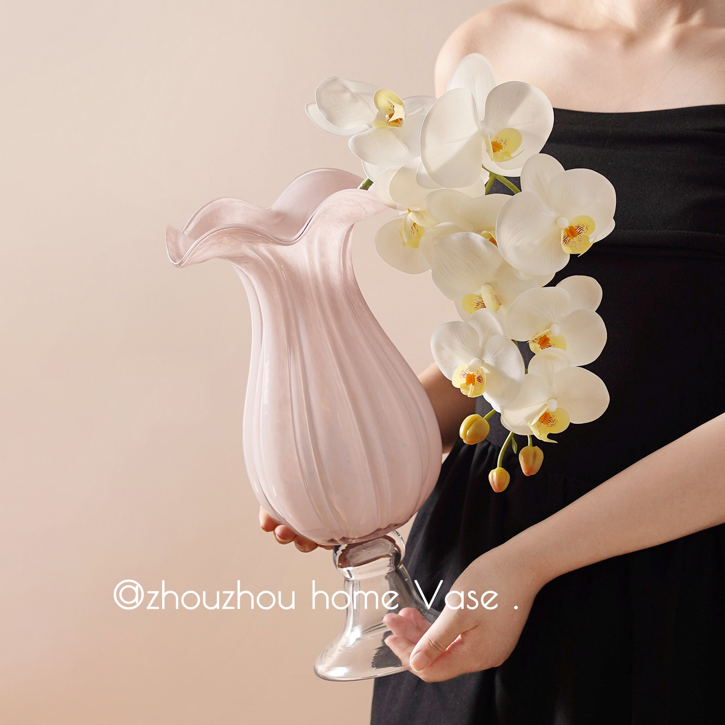 中古芬顿风粉色风灯花瓶