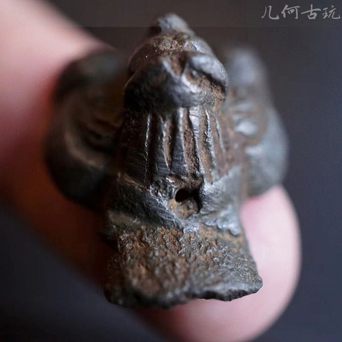 【几何】西藏12世纪古格狮面天铁 少见稀缺 收藏级精品托甲 3837