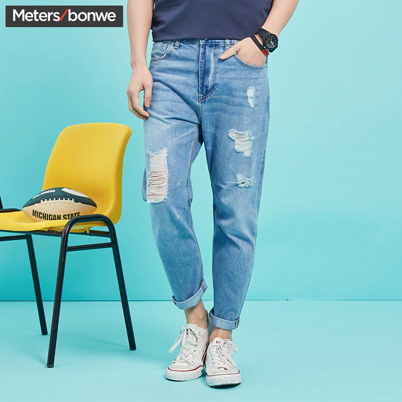 美特斯邦威 休闲裤男夏季新款韩长裤中裤男 756147