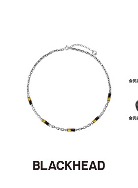 【王凯沐同款】BLACKHEAD/黑头黑胶浪潮系列渐变手工项链个性设计