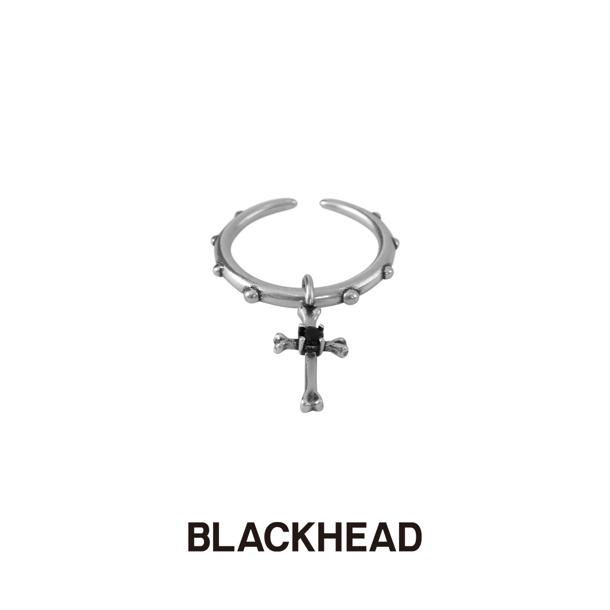 BLACKHEAD/黑头S925银十字架吊坠尾戒原创设计个性