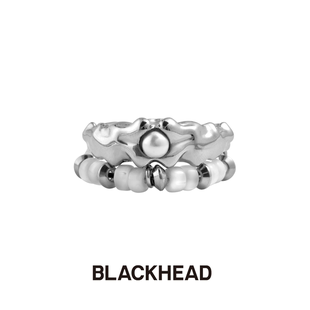 BLACKHEAD 黑頭深海回響海妖骨骼雙層戒指夸張個性 度假 新品