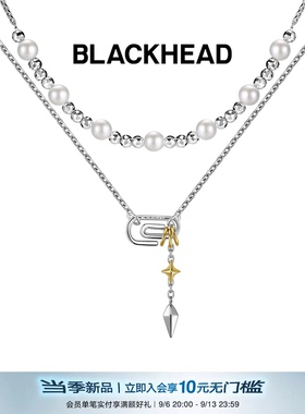 BLACKHEAD曲别针仿珍珠双层项链