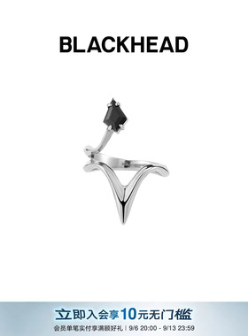 BLACKHEAD/黑头新月骑士系列四芒星盔甲戒指原创设计小众女