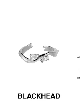 BLACKHEAD/黑头出逃舞会系列花色钻饰绶带戒指个性朋克原创设计