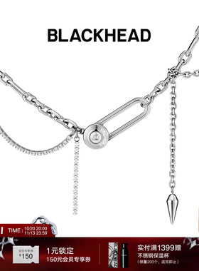【周深同款】BLACKHEAD/黑头黑胶浪潮系列骨碟缠绕双层项链七夕礼